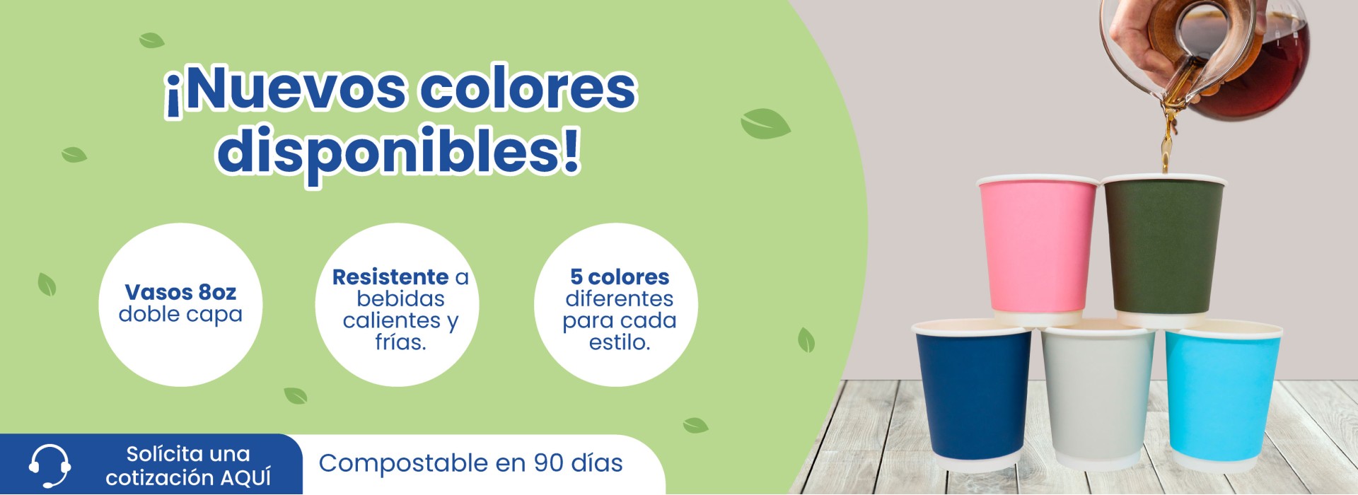 Vasos nuevos compostables